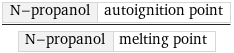 N-propanol | autoignition point/N-propanol | melting point