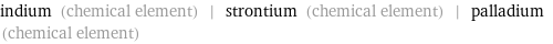 indium (chemical element) | strontium (chemical element) | palladium (chemical element)
