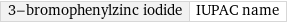 3-bromophenylzinc iodide | IUPAC name