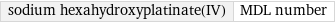 sodium hexahydroxyplatinate(IV) | MDL number