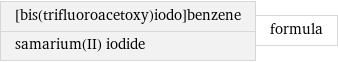 [bis(trifluoroacetoxy)iodo]benzene samarium(II) iodide | formula