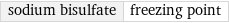 sodium bisulfate | freezing point