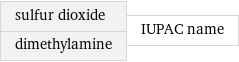 sulfur dioxide dimethylamine | IUPAC name