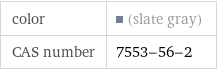 color | (slate gray) CAS number | 7553-56-2