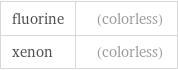 fluorine | (colorless) xenon | (colorless)