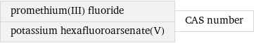 promethium(III) fluoride potassium hexafluoroarsenate(V) | CAS number