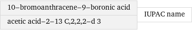 10-bromoanthracene-9-boronic acid acetic acid-2-13 C, 2, 2, 2-d 3 | IUPAC name