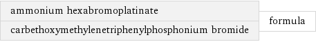 ammonium hexabromoplatinate carbethoxymethylenetriphenylphosphonium bromide | formula