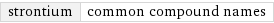 strontium | common compound names