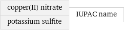 copper(II) nitrate potassium sulfite | IUPAC name