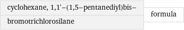 cyclohexane, 1, 1'-(1, 5-pentanediyl)bis- bromotrichlorosilane | formula