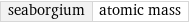 seaborgium | atomic mass