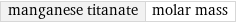 manganese titanate | molar mass