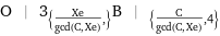 O | 3_({Xe/gcd(C, Xe), })B | _({C/gcd(C, Xe), 4})