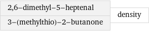 2, 6-dimethyl-5-heptenal 3-(methylthio)-2-butanone | density