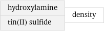 hydroxylamine tin(II) sulfide | density