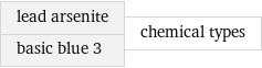 lead arsenite basic blue 3 | chemical types