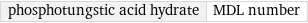 phosphotungstic acid hydrate | MDL number