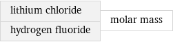 lithium chloride hydrogen fluoride | molar mass