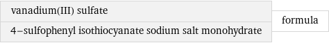 vanadium(III) sulfate 4-sulfophenyl isothiocyanate sodium salt monohydrate | formula