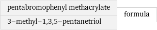 pentabromophenyl methacrylate 3-methyl-1, 3, 5-pentanetriol | formula