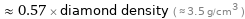  ≈ 0.57 × diamond density ( ≈ 3.5 g/cm^3 )