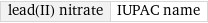 lead(II) nitrate | IUPAC name