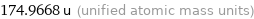 174.9668 u (unified atomic mass units)