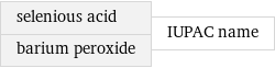 selenious acid barium peroxide | IUPAC name