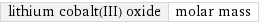 lithium cobalt(III) oxide | molar mass