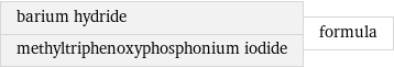 barium hydride methyltriphenoxyphosphonium iodide | formula