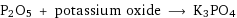 P2O5 + potassium oxide ⟶ K3PO4