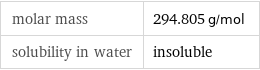 molar mass | 294.805 g/mol solubility in water | insoluble