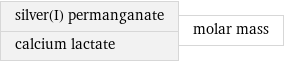 silver(I) permanganate calcium lactate | molar mass