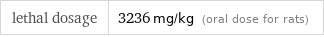 lethal dosage | 3236 mg/kg (oral dose for rats)