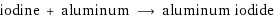 iodine + aluminum ⟶ aluminum iodide