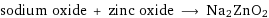 sodium oxide + zinc oxide ⟶ Na2ZnO2