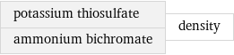 potassium thiosulfate ammonium bichromate | density