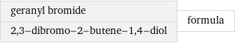 geranyl bromide 2, 3-dibromo-2-butene-1, 4-diol | formula