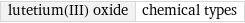 lutetium(III) oxide | chemical types