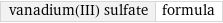 vanadium(III) sulfate | formula