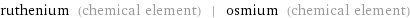 ruthenium (chemical element) | osmium (chemical element)