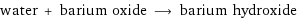 water + barium oxide ⟶ barium hydroxide