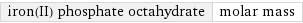 iron(II) phosphate octahydrate | molar mass