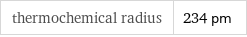 thermochemical radius | 234 pm