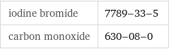 iodine bromide | 7789-33-5 carbon monoxide | 630-08-0