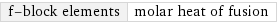 f-block elements | molar heat of fusion