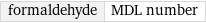 formaldehyde | MDL number