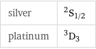 silver | ^2S_(1/2) platinum | ^3D_3