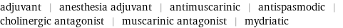 adjuvant | anesthesia adjuvant | antimuscarinic | antispasmodic | cholinergic antagonist | muscarinic antagonist | mydriatic